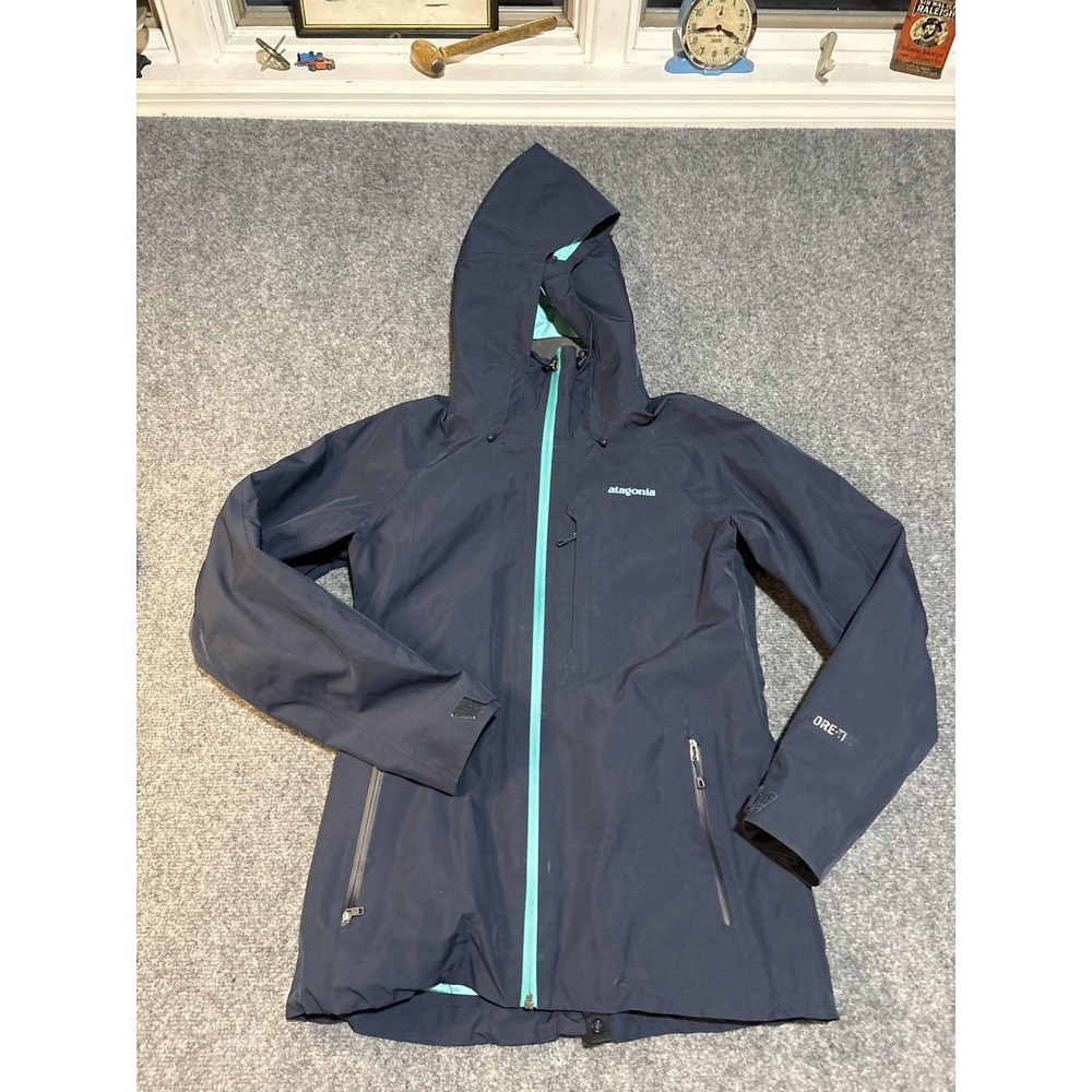 Patagonia Jacket Womens XS Blue‎ GORE-TEX RECCO Hooded Ski Snow Waterproof Shell